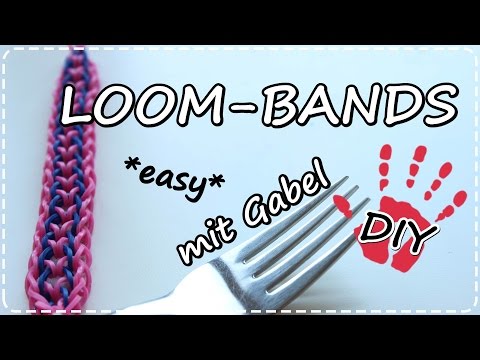DIY Rainbow Loom Bands with Fork | Heart Bracelet | Easy Tutorial