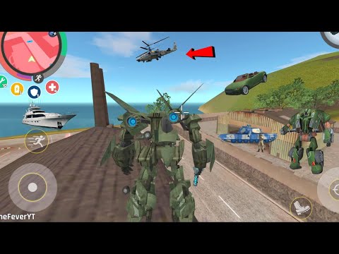 Rope Hero: Vice Town (Transformer Airplane Landing on Army Base) Green Robots - Android Gameplay HD