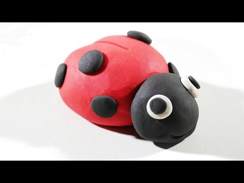 How to make a Clay Ladybug 🐞✨step by step easy tutorial plasticine DIY polymer modeling