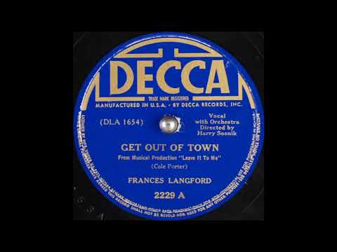 Frances Langford - Get Out of Town (1938)