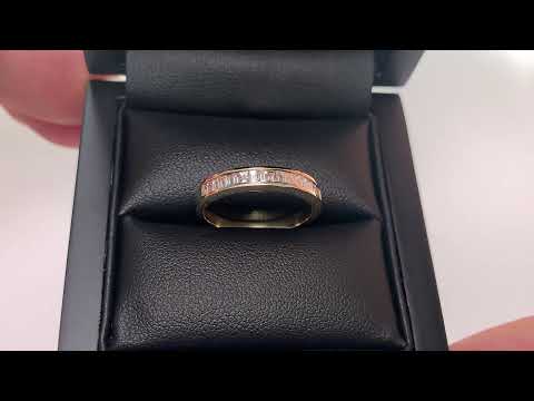 LFBJR0131B(YG): Diamond Baguette Half Eternity Ring 0.50ct, 18k Gold