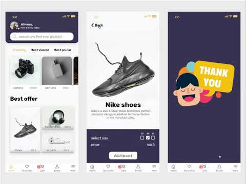 E-commerce app design using adobe xd