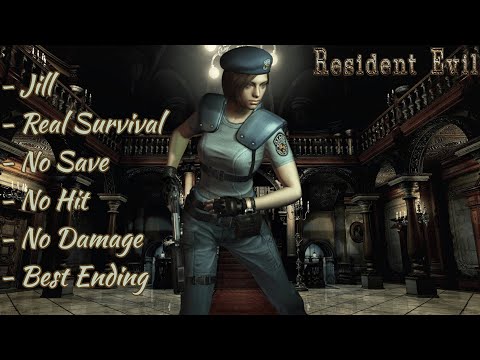 Resident Evil 1 Remake, Jill, Real Survival, No Save, No Hit, No Damage, Best Ending