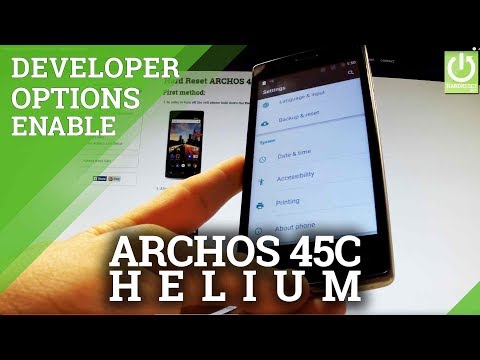 Developer Options ARCHOS 45c Helium 4G - Enable USB Debugging