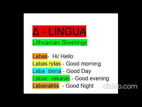 Δ- LINGUA : Lithuanian Language Lesson # 2 -- Lithuanian Greetings