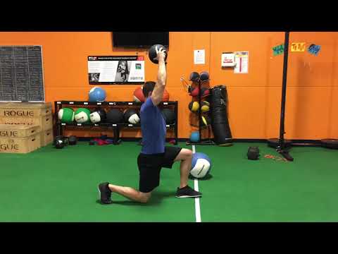 Med Ball Overhead Lunge