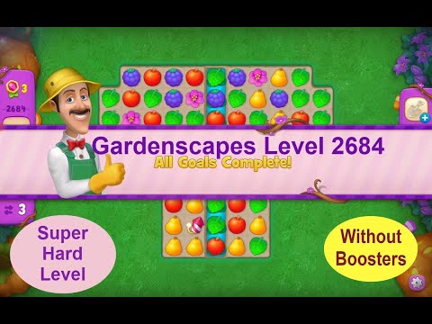 Gardenscapes Level 2684 - [19 moves] [2021] [HD] solution of Level 2684 Gardenscapes [No Boosters]