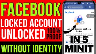 how to unlock facebook account without id proof 2022 | facebook account locked how to unlock 2022