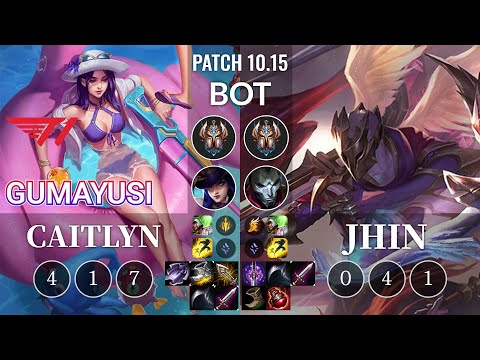 T1 Gumayusi Caitlyn vs Jhin Bot - KR Patch 10.15