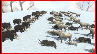 ELEPHANTIDAE VS RHINOCEROTIDAE (40 VS 72) - ANIMAL REVOLT BATTLE SIMULATOR