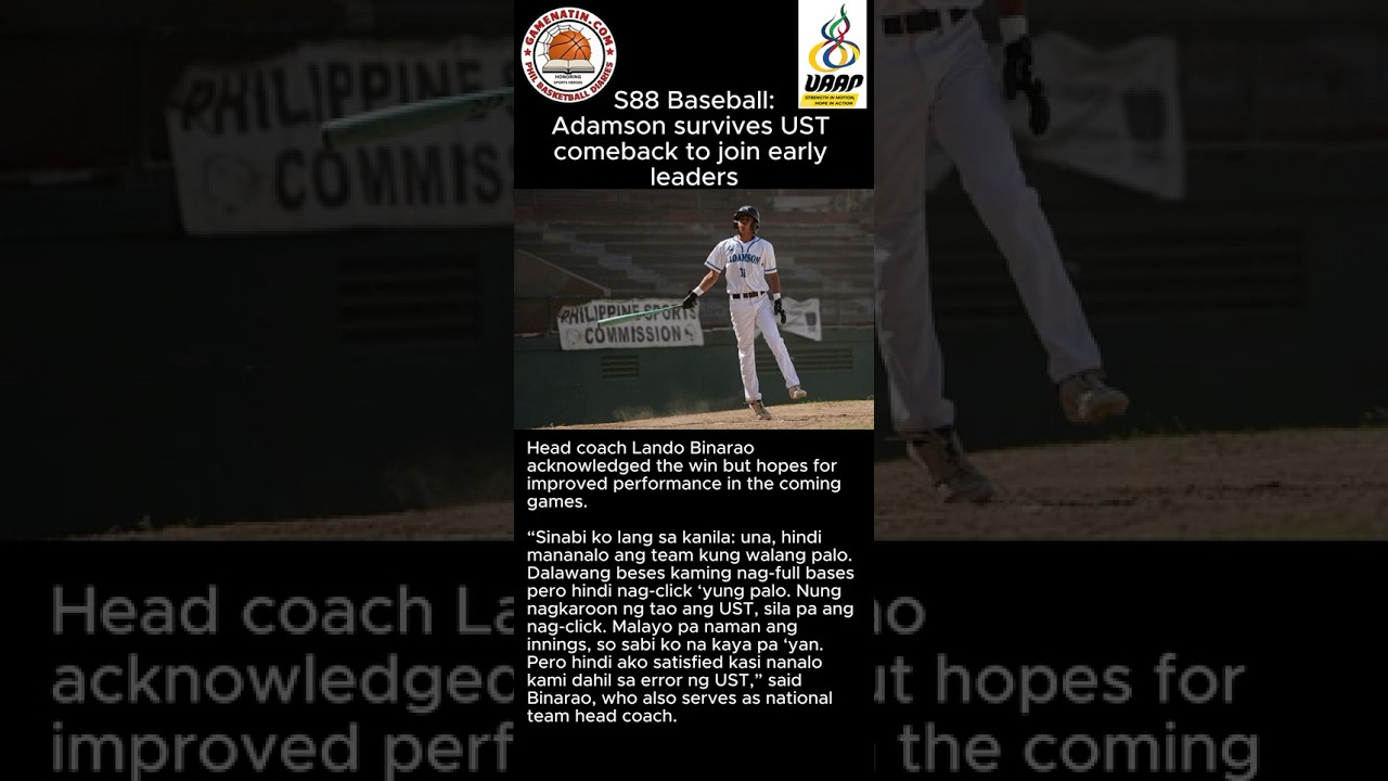 UAAP Men's Baseball: Adamson rallies past UST, 7-6