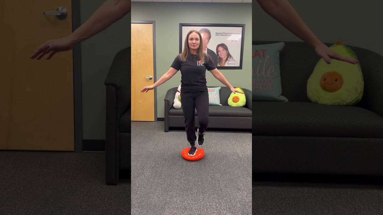 Cathe Friedrich Using Her Balance Discs For Balance Training