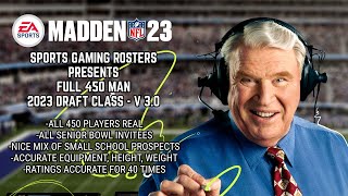Madden NFL 23 - PS5 - Full 450 Man Draft Class OUT NOW!!!! Post-early Entrants Edition - 1/30/23