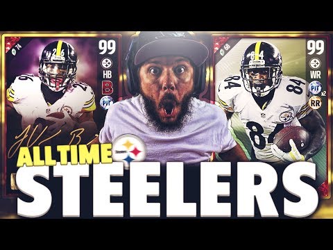 ALL TIME PITTSBURGH STEELERS SQUAD BUILDER AND GAMEPLAY - MADDEN 17 ULTIMATE TEAM