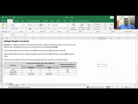 Método Simplex Excel Solver - Investigación de Operaciones