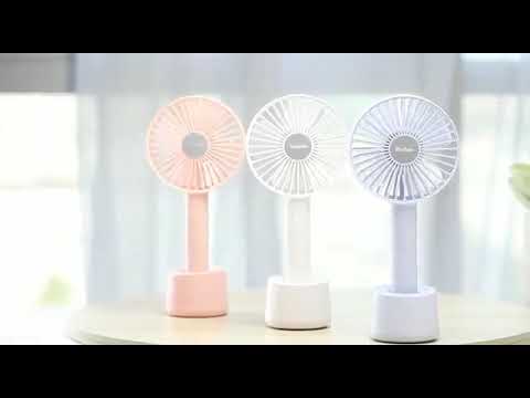 ✅Yoobao New Rechargeable Portable USB Low- noise Mini Fan-with Charging Dock- 2000mAh Pink Blue