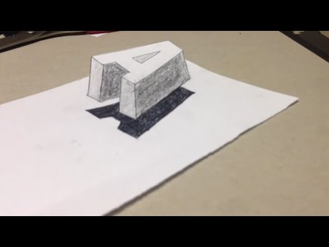 How To Drawing 3D Floating Letter - A - 3D Art