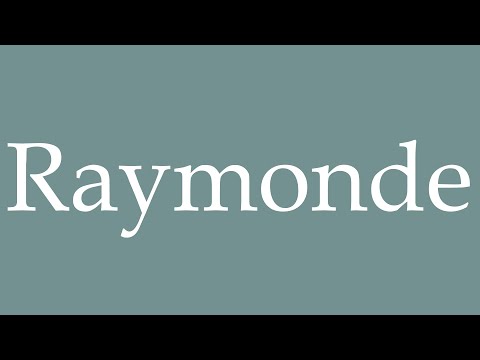 How to Pronounce ''Raymonde'' Correctly in French
