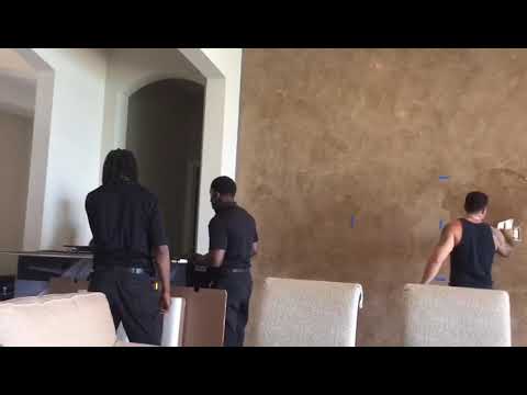 Venetian plaster gold wax application for Marmorino