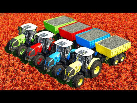 HARVESTING AND LOAD POPPY WITH CLAAS TRACTORS - Farming Simulator 22