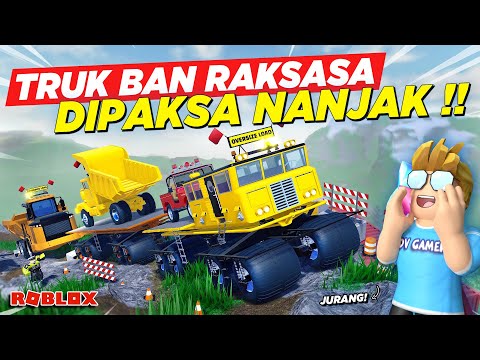 TRUK GANDENG BAN RAKSASA ANGKUT TRUK PASIR DIPAKSA NANJAK MASUK JURANG !! ROLEPLAY TRUK - Roblox