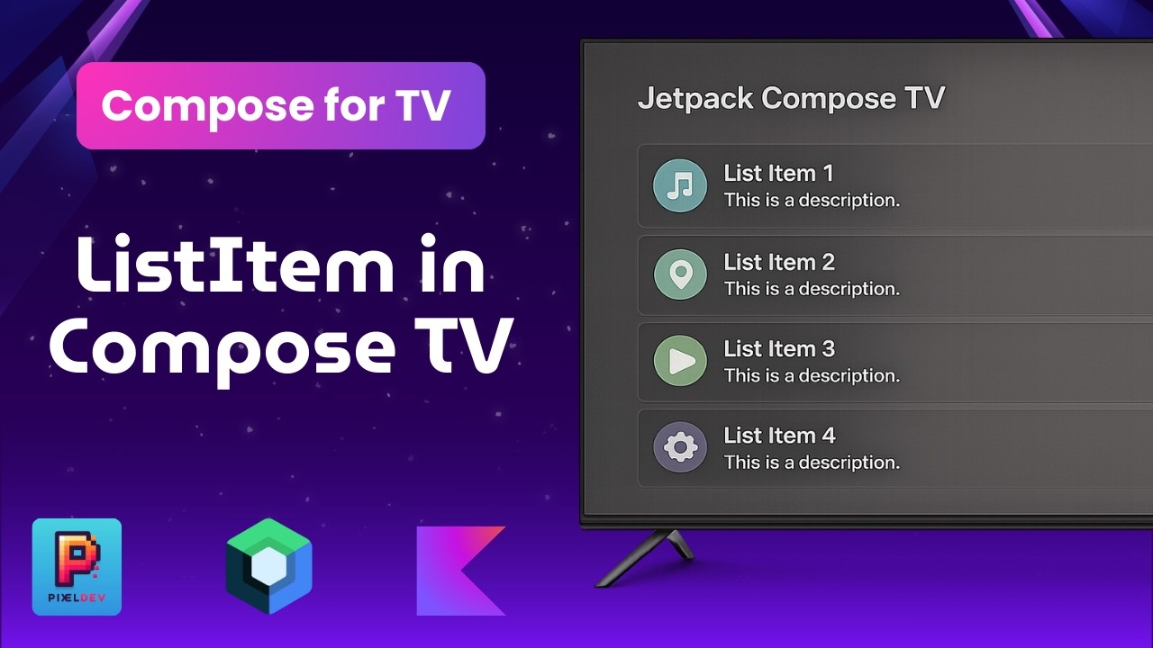 ListItem in Jetpack Compose for Android TV | Compose for TV | Android TV | Compose Multiplatform
