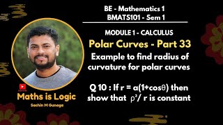 Example 10 : If r = a(1+cosθ) then show that  ρ²/ r is constant | Part 33