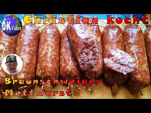 🍴Christian kocht🍴 Vlog #130 die leckerste 🐷Mettwurst🐷  Original Braunschweiger 🐷 mit 🧄Knoblauch🧄
