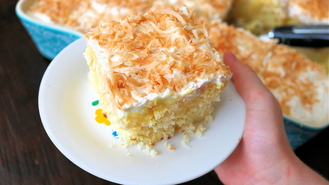 Easy Hawaiian Pineapple Coconut Poke Cake - Delicious Tropical Cake Recipe