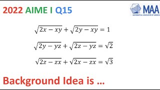 2022 AIME I Solutions Q15 | HW: AIME II 2023 | Algebra Math Olympiad simil. AMC 8 10 12 A B BMO UKMT