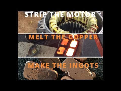 8KG Motor Meltdown - How Much Copper is in an Electric Motor- COPPER INGOTS