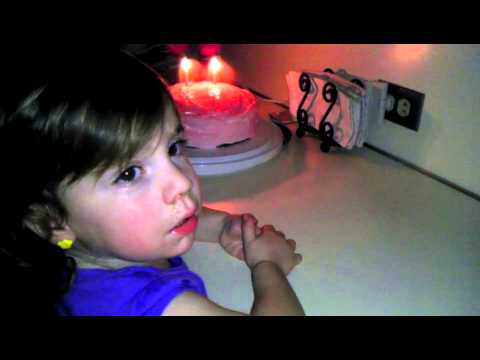 Eliza's birthday cake and singing