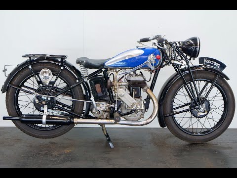 Triumph Kongress 1935 350cc 1 cyl sv MAG - start up