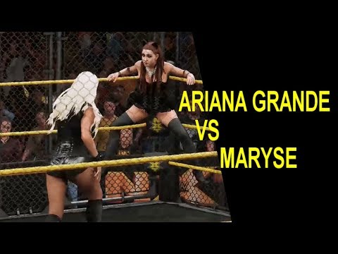 WWE 2K18 Ariana Grande vs Maryse Steel Cage KO Match