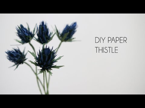 How to make Paper Blue Thistle DIY (Paper flower, crafts, Silhouette Cameo)