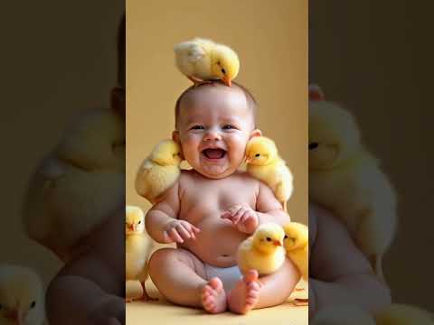 Baby and chicks funny video #shorts #shortvideo #viral #funnyvideo #chicks #baby