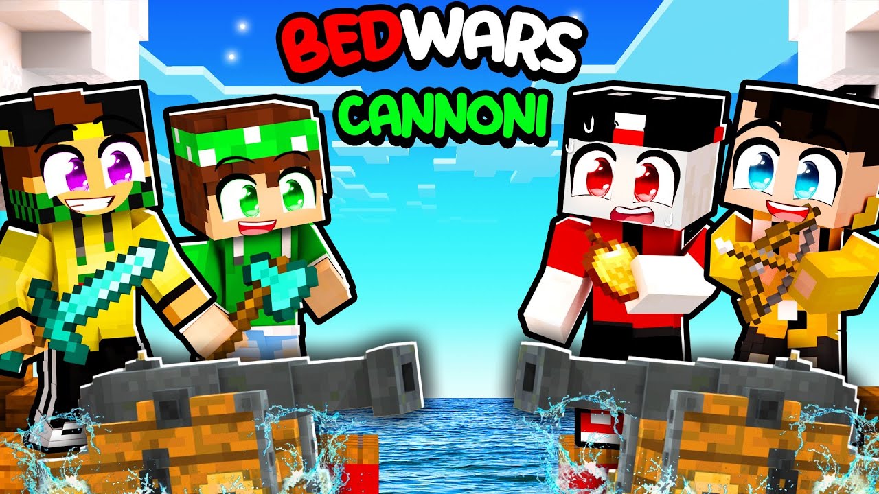 BEDWARS 2 vs 2 CON I CANNONI - MARCY NICO vs LOCO BADDI MINECRAFT ITA