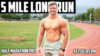 MY FIRST 5 MILE RUN | CHEST DAY PR'S!!! | HALF MARATHON PREP