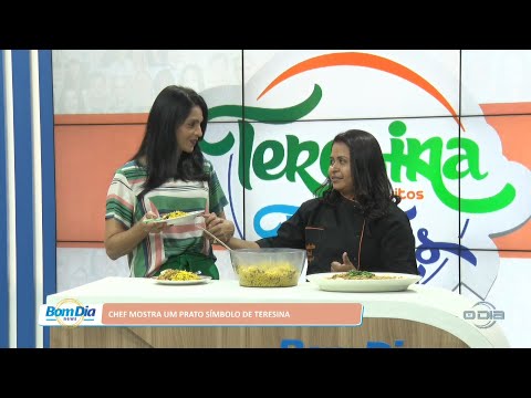 Chef mostra um prato símbolo de Teresina 16 08 2022