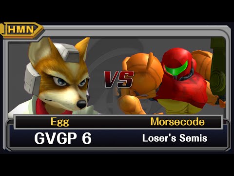 GVGP 6 Melee Losers Semis - Egg (Fox/C. Falcon) vs. Morsecode (Samus)