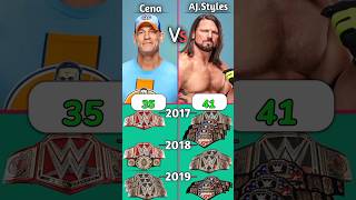 AJ Styles Vs John Cena | Who Won Most Titles in WWE #wwe #wrestling
