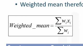 Statistics - Weighted Mean Standard Deviations