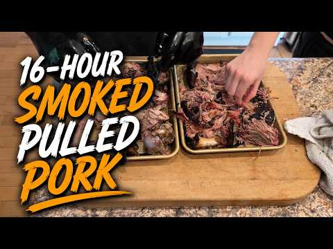 Overnight pulled pork on the Traeger smoker