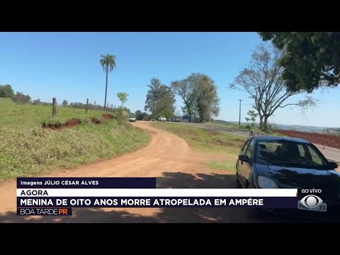 Menina de 8 anos morre atropelada na PR-481 em Ampére, no Paraná