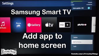 How do I add an app to my Samsung Smart TV home screen