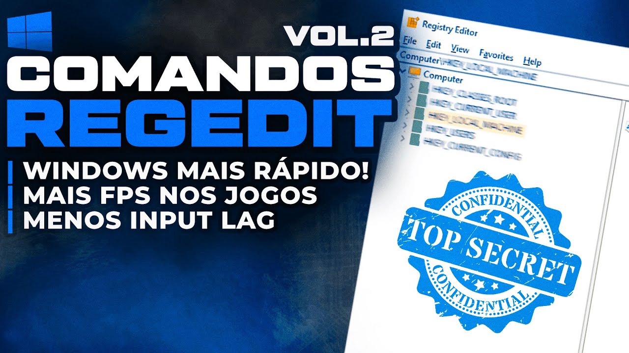 COMANDO REGEDIT vol 2 PARA OTIMIZAR O PC E TER MAIS DESEMPENHO NOS JOGOS E WINDOWS MAIS RÁPIDO 2024!