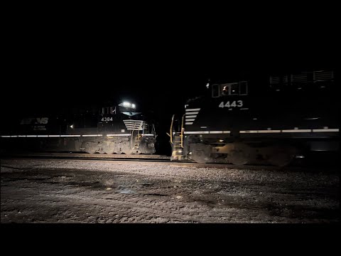 Nighttime Norfolk Southern Meet near Fairfield, IL - March 23, 2022