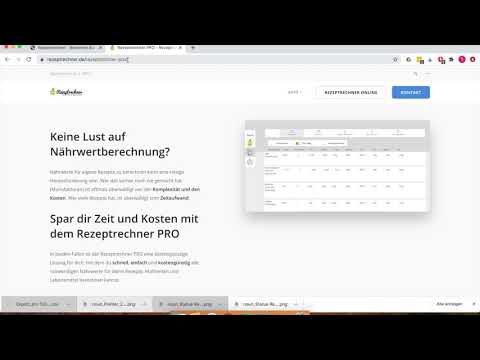 Zutatenverzeichnis Erstellen + Exportieren
