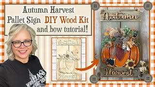 🍂 Autumn Harvest Pallet Sign DIY Wood Kit Rust-Covered Cottage by Christina with BONUS Bow Tutorial