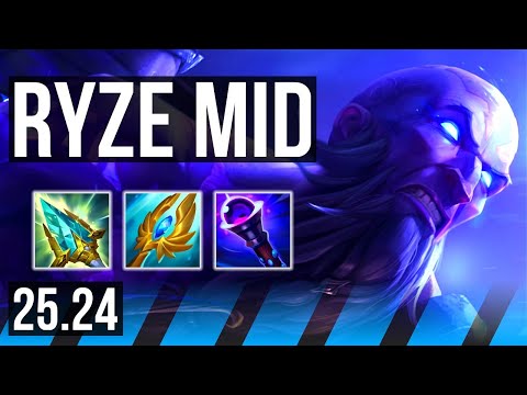 RYZE vs SYNDRA (MID) | Good KDA: 13/1/8 | KR Master | 25.24